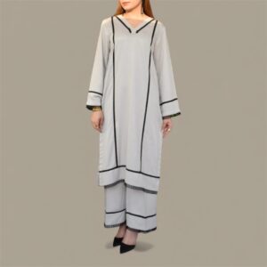 Pearl Grey Contrast Two-Piece